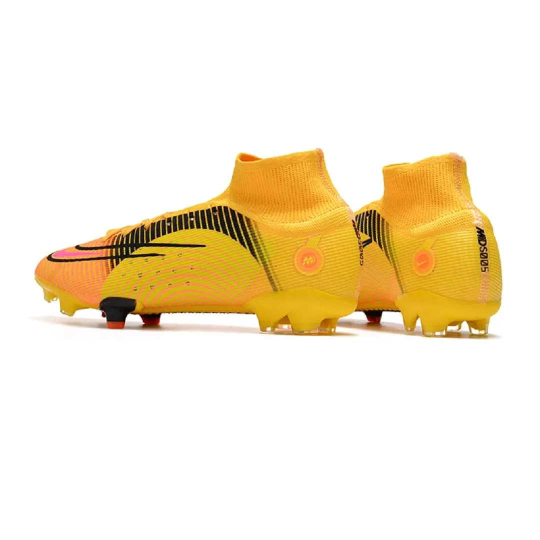 Nike Mercurial Assassin 14th High Top Knit Yellow/Orange/Black FG Boots - Image 5