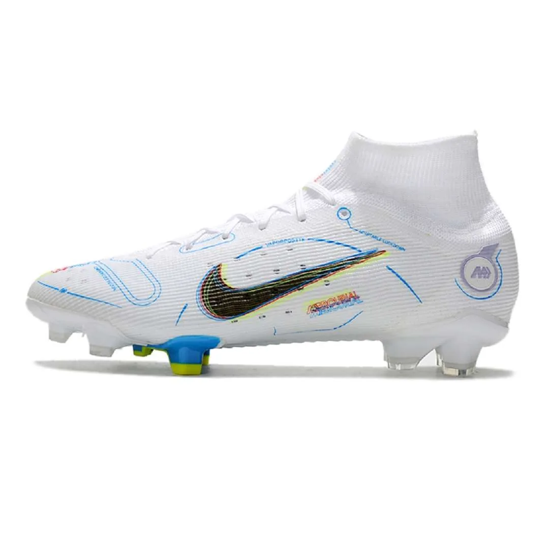 Nike Mercurial Assassin XIV High Top Knit White/Black/Blue FG Boots