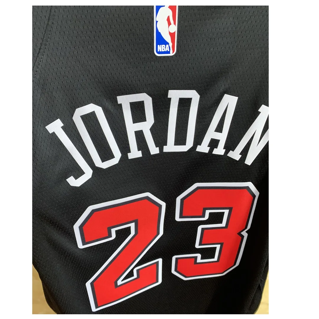 Nike NBA Bulls Michael-Jordan No' 23 Hot-Pressed Jersey Black Color - Image 4
