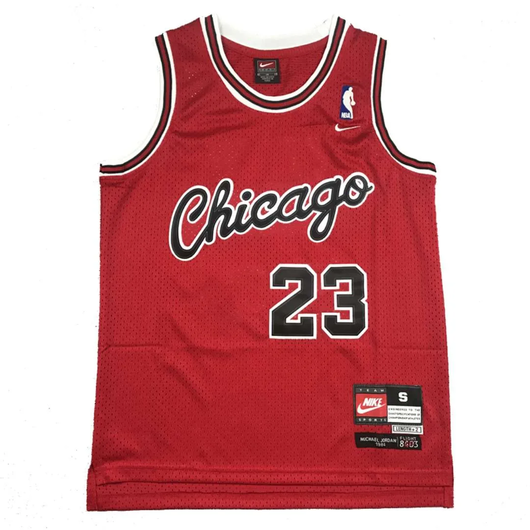 Nike NBA Chicago Bulls Jordan No. 23 Embroidered Print Red Color Children's Jersey