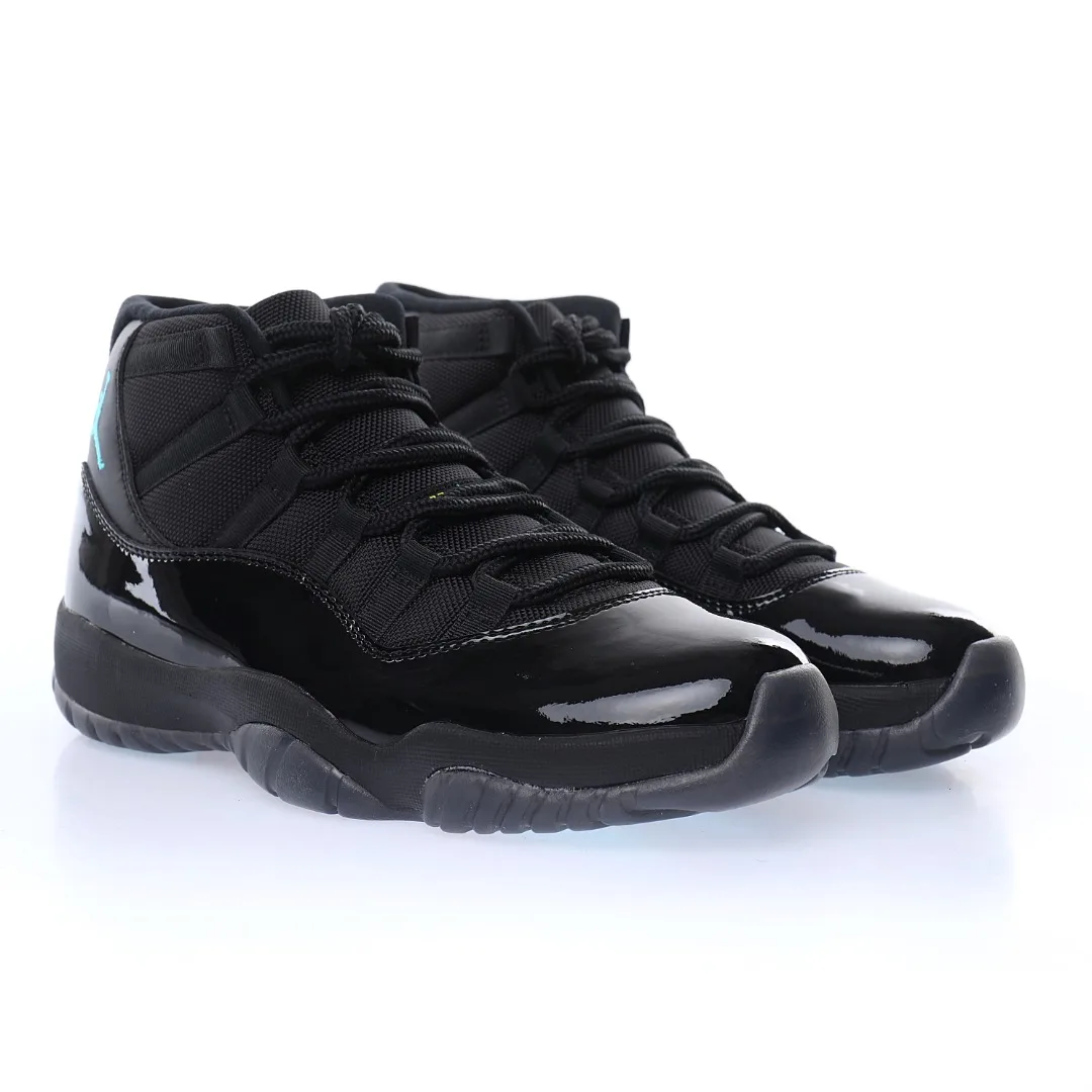 Air Jordan Retro 11 High Top 'Gamma Blue' Full Black Color Sports Basketball Shoes - Image 2