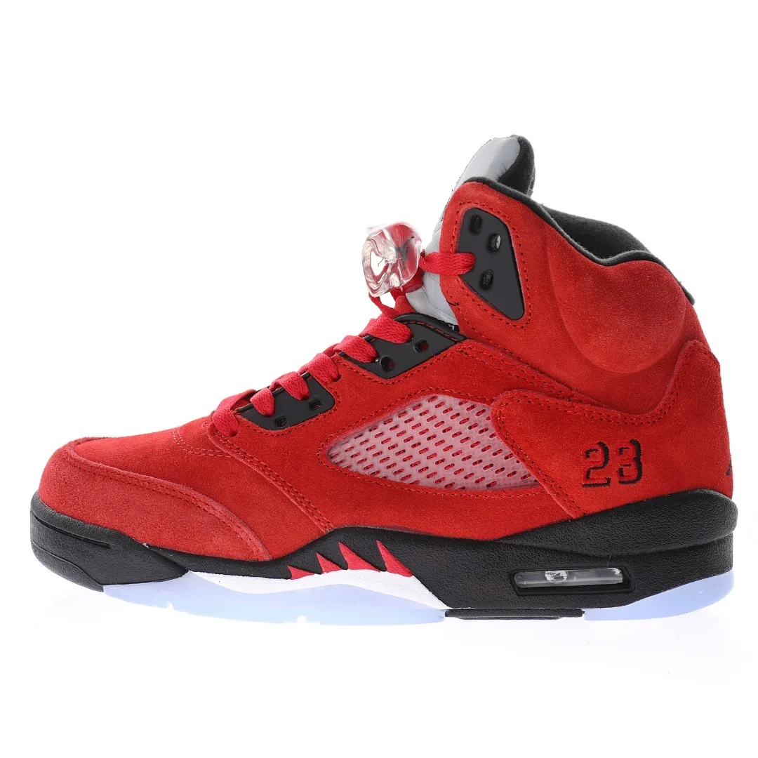 Air Jordan 5 Raging Bull Red Suede Mid-Top Retro Culture Shoes