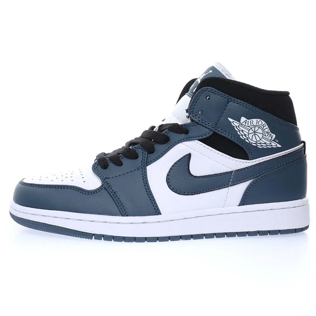 Nike Air Jordan 1 Retro Mid Dark Teal Retro Obsidian Black