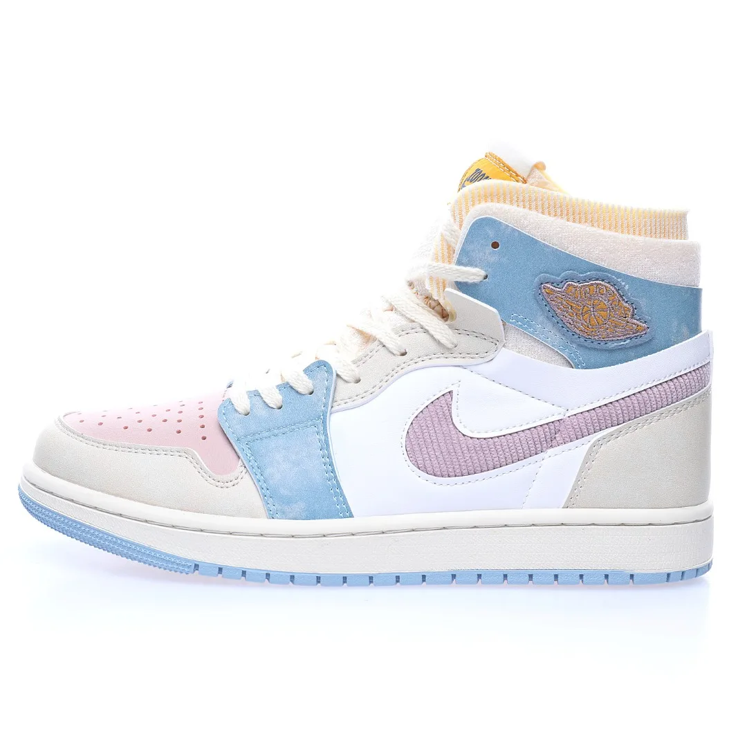 Nike Air Jordan 1 Zoom Cmft "Corduroy" Rice Powder Blue Shoes