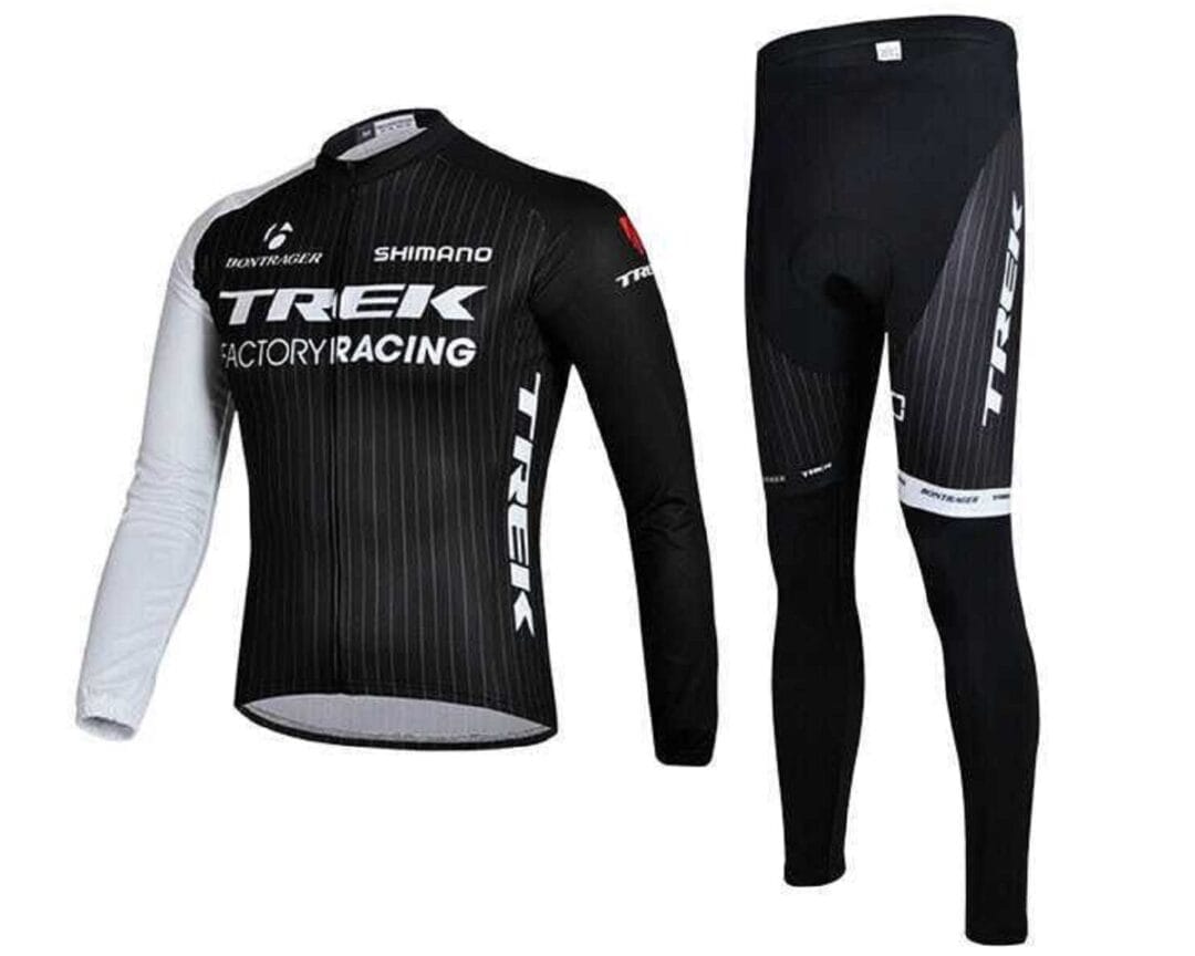 Trek Long Sleeve Black Cycling Jersey And Bib Pants Set