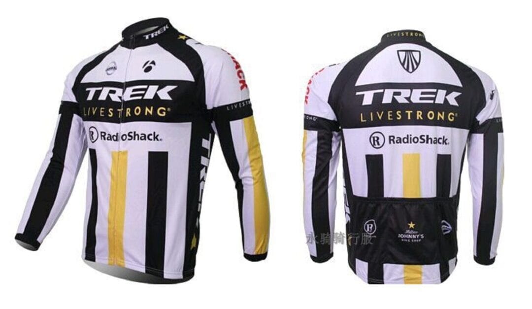 Trek Long Sleeve White/Black/Yellow Cycling Jersey And Bib Pants Set - Image 2