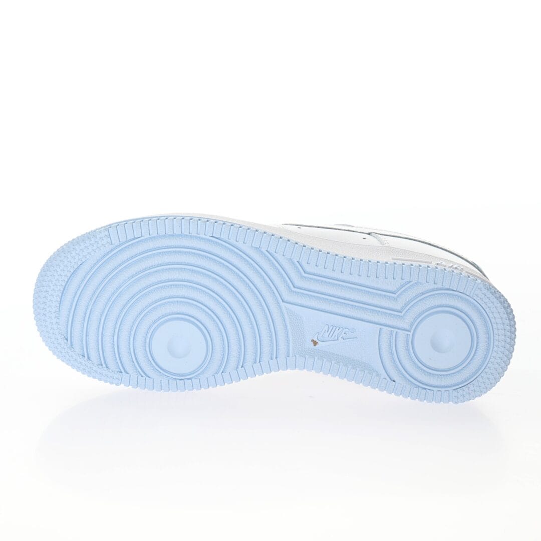 Nike Air Force 1 '07 GS 'White Hydrogen Blue' Low-Top Casual Sneakers - Image 8