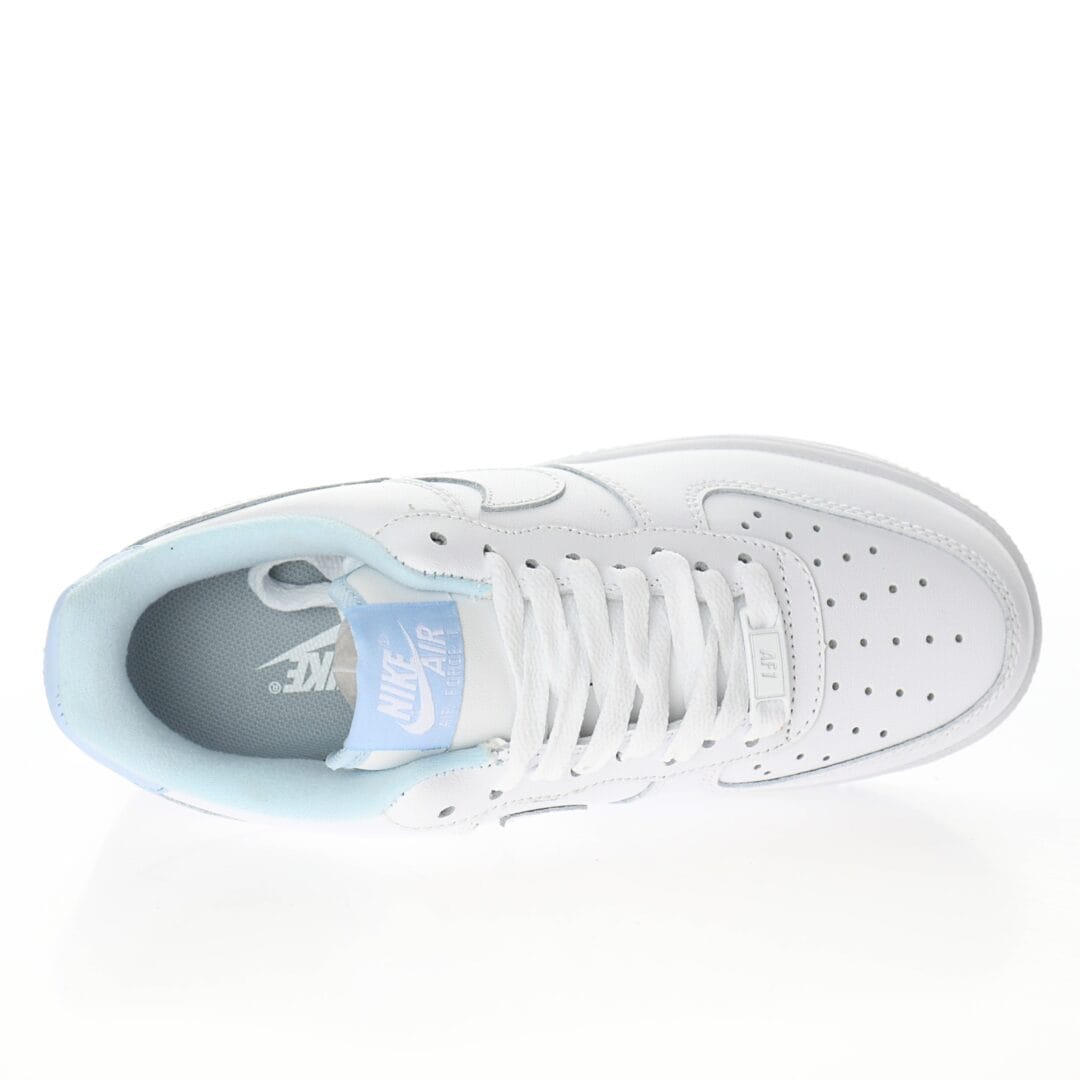 Nike Air Force 1 '07 GS 'White Hydrogen Blue' Low-Top Casual Sneakers - Image 3