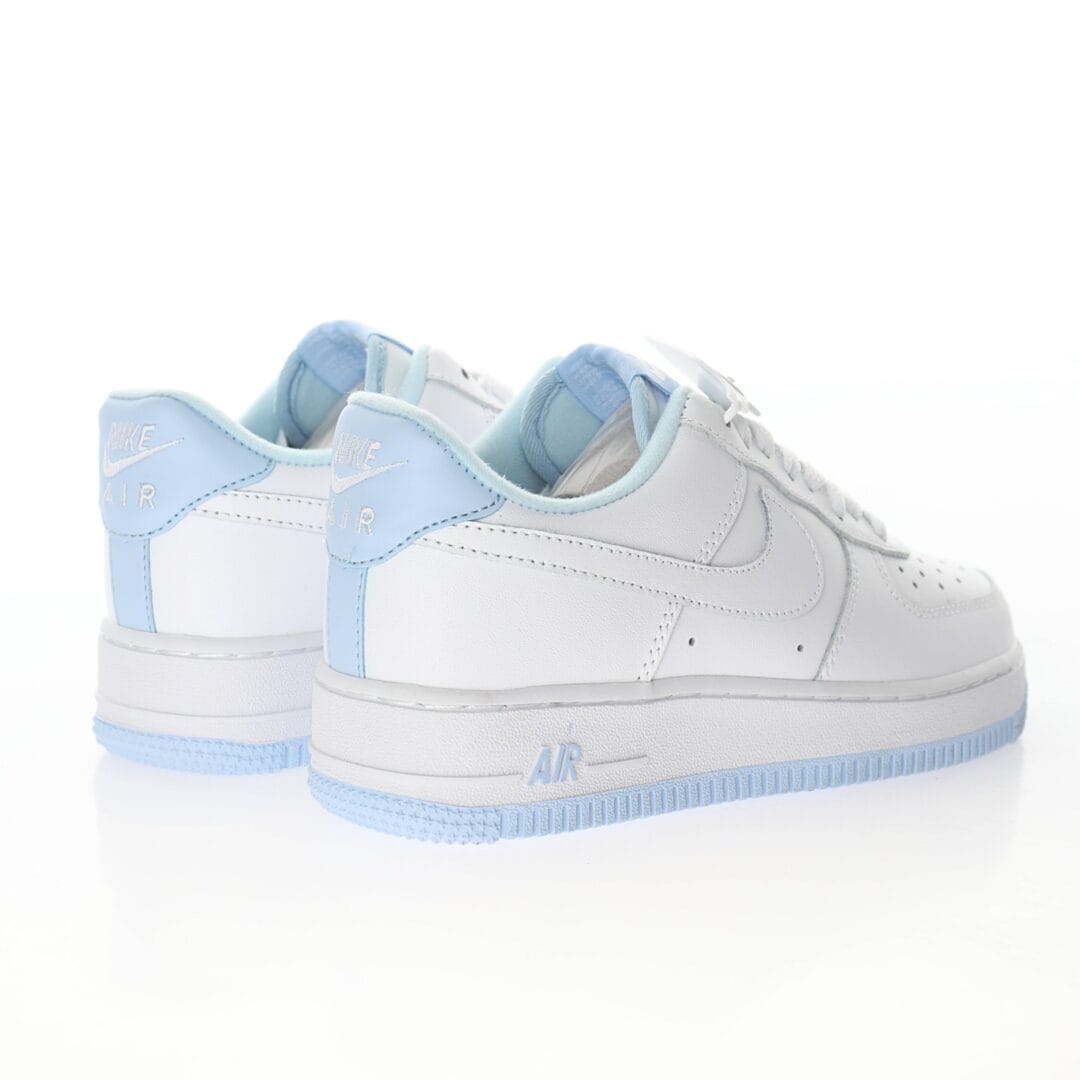 Nike Air Force 1 '07 GS 'White Hydrogen Blue' Low-Top Casual Sneakers - Image 4