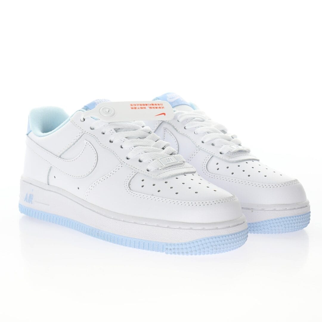 Nike Air Force 1 '07 GS 'White Hydrogen Blue' Low-Top Casual Sneakers - Image 6