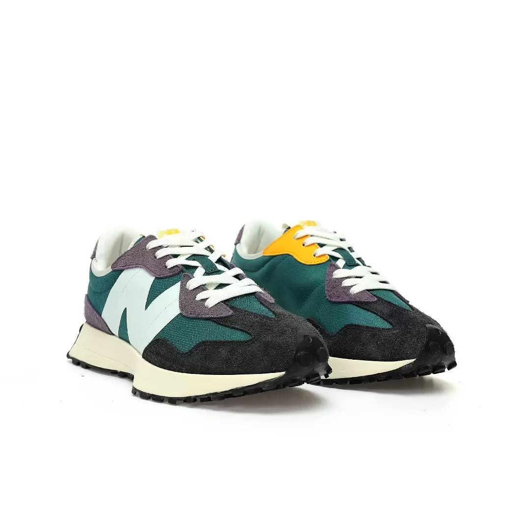 New Balance Ms327  color-blocked lake green, dark black, purple yellow MS327HA - Image 6