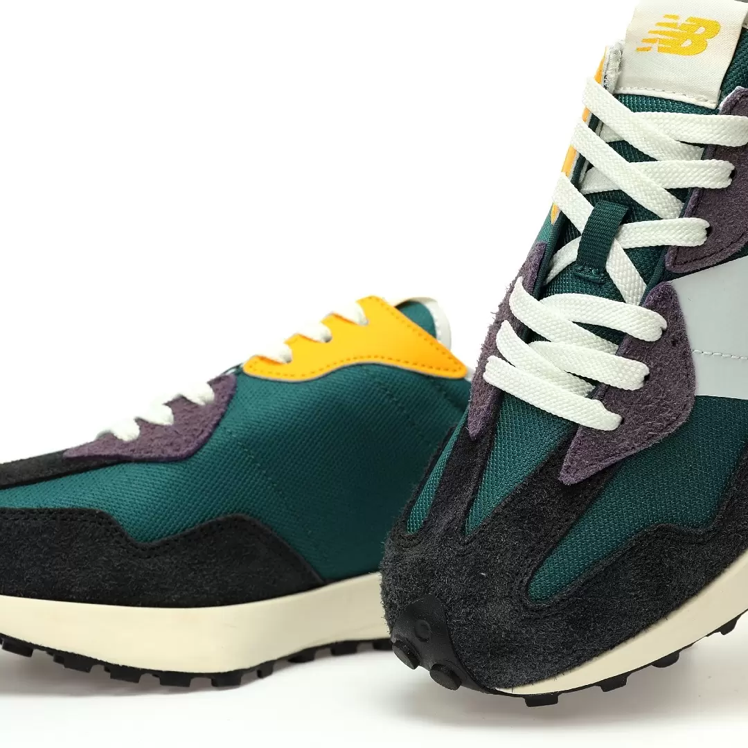 New Balance Ms327  color-blocked lake green, dark black, purple yellow MS327HA - Image 8