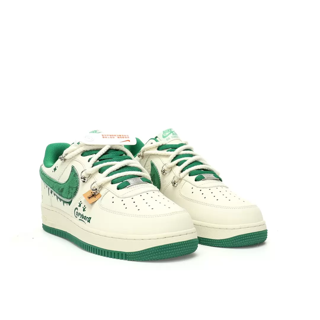 Louis Vuitton X Nike Air Force 1 07 Lv8 Low Beige Green Lv Monogram - Image 6