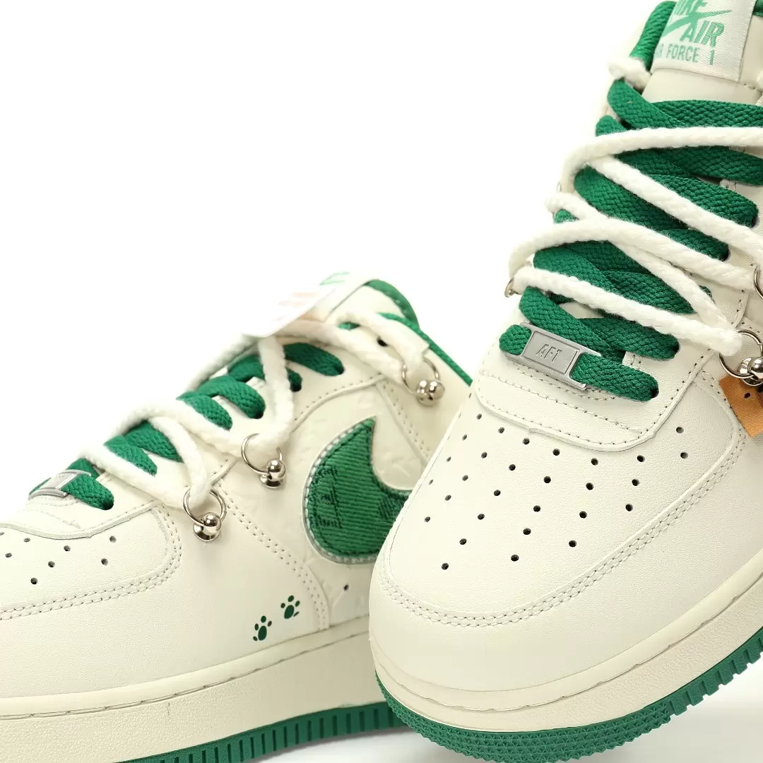 Louis Vuitton X Nike Air Force 1 07 Lv8 Low Beige Green Lv Monogram - Image 8