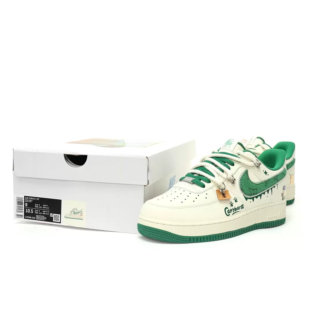 Louis Vuitton X Nike Air Force 1 07 Lv8 Low Beige Green Lv Monogram - Image 9