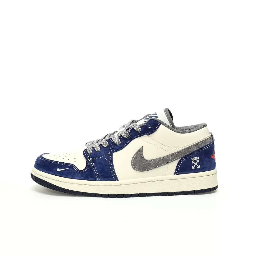 Nike Air Jordan 1 Low Og Sp Off white Aj1 Ow Mi White Tibetan Blue Deep Gray Red