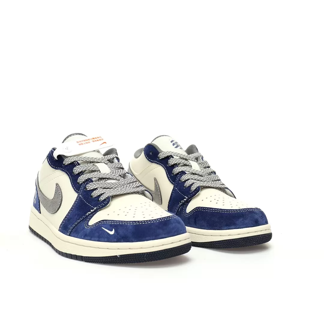 Nike Air Jordan 1 Low Og Sp Off white Aj1 Ow Mi White Tibetan Blue Deep Gray Red - Image 6