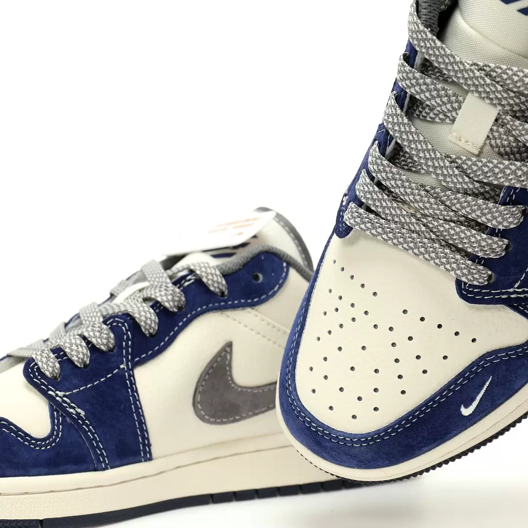 Nike Air Jordan 1 Low Og Sp Off white Aj1 Ow Mi White Tibetan Blue Deep Gray Red - Image 8