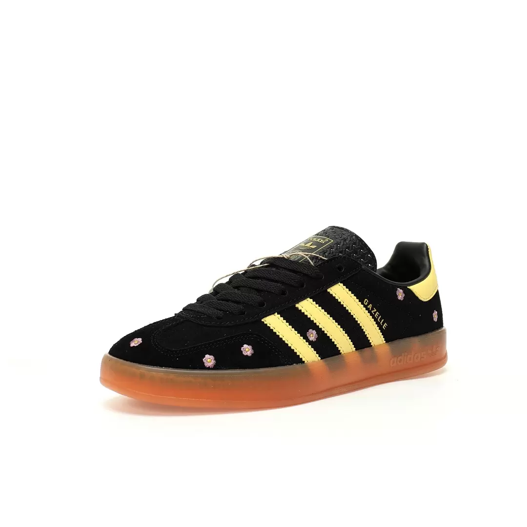Adidas Gazelle Indoor Trainers Black And Yellow Powder Little Daisy Embroidery Edition - Image 2