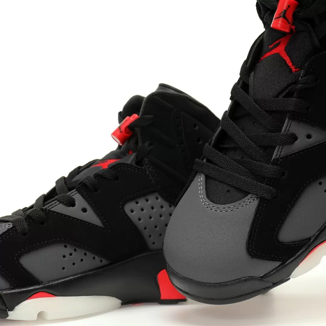 Nike Air Jordan 6 Retro Fire Red Great Paris Deep Gray Black - Image 8