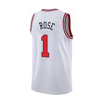 Nike NBA Bulls Derrick Rose No' 1 Hot-Pressed Jersey White Color - Image 2