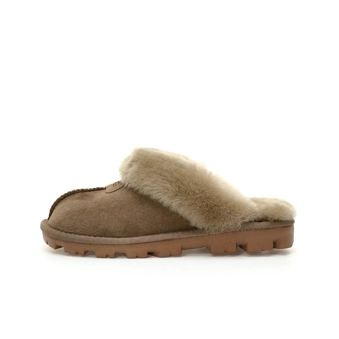 UGG W Classic Coquette Clog Slipper II Antelope Brown Plus Velvet