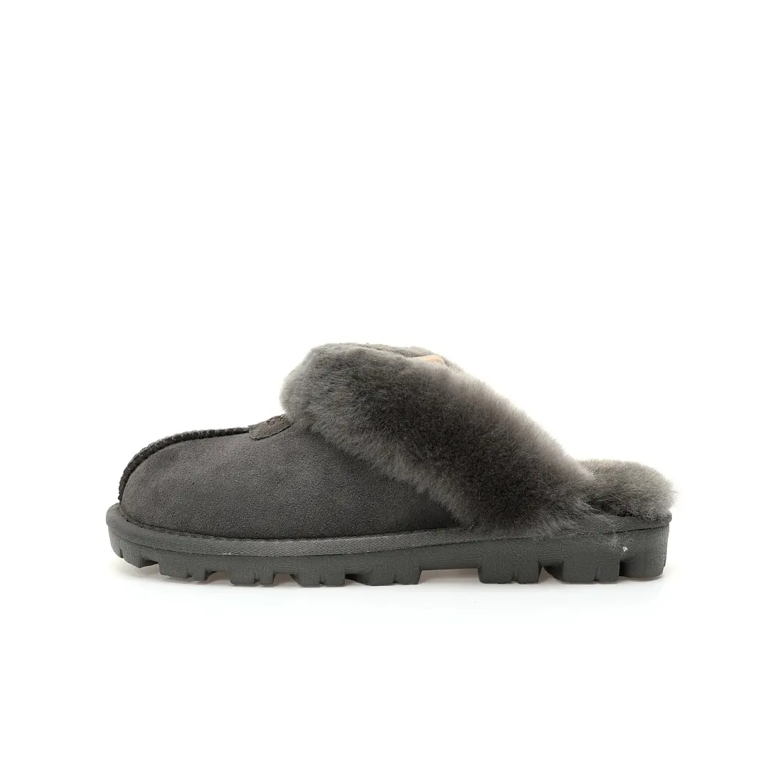 UGG W Classic Coquette Clog Slipper II Dark Gray Plus Velvet