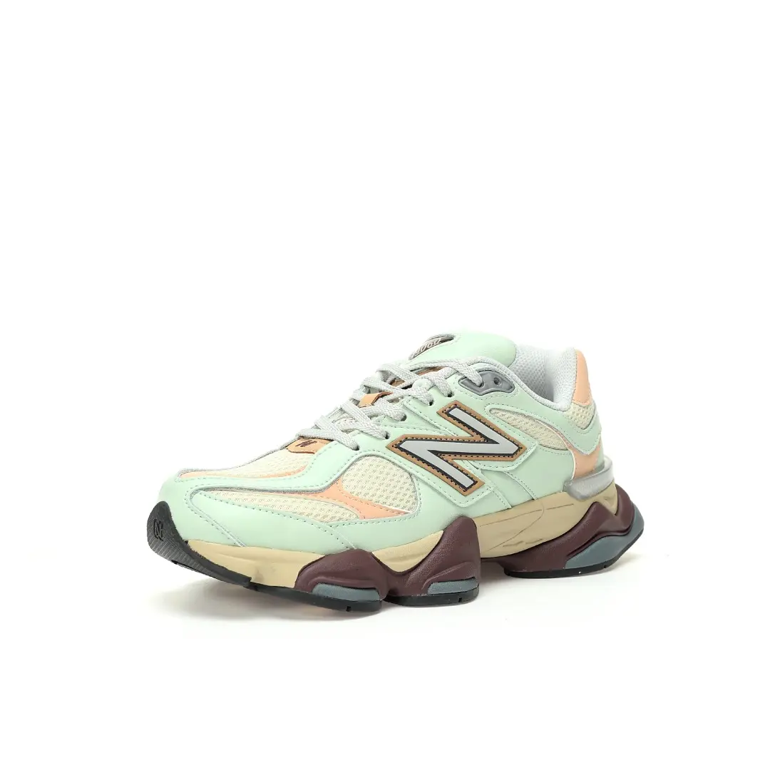 New Balance 9060 Clay Ash White Ash Vanilla Green Milk Brown  Wearing - Image 2
