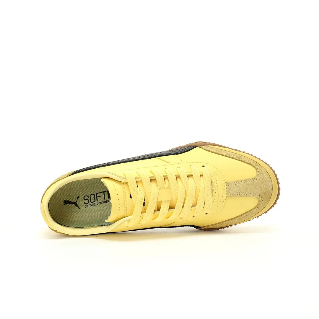 Puma Bella Ut Low Leather Light Yellow Black Caramel Base Bottom - Image 4