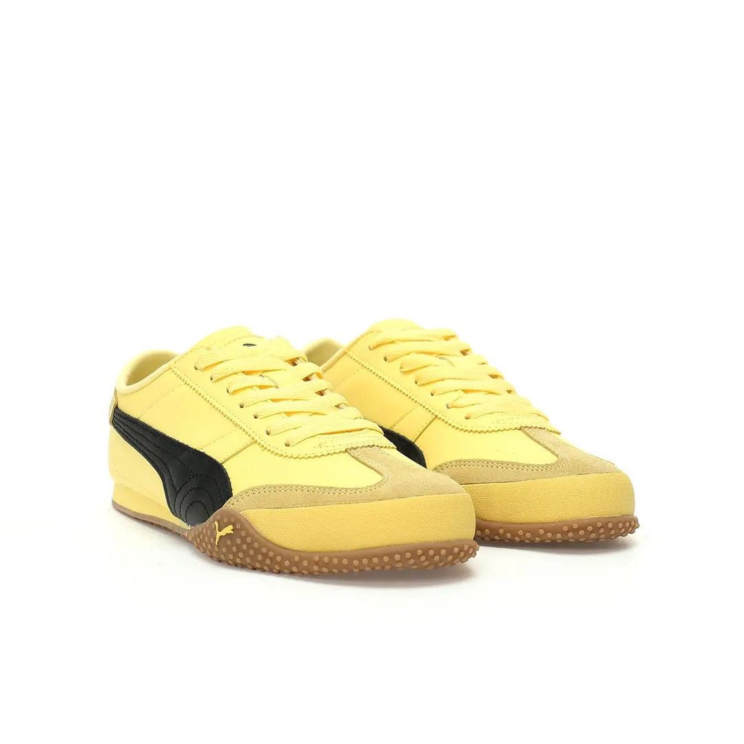 Puma Bella Ut Low Leather Light Yellow Black Caramel Base Bottom - Image 6