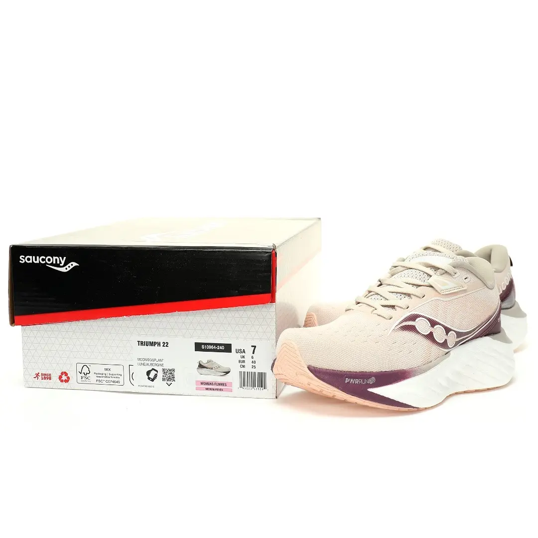 Saucony Triumph 22 Knitted Light Pink And Dark Purple - Image 9