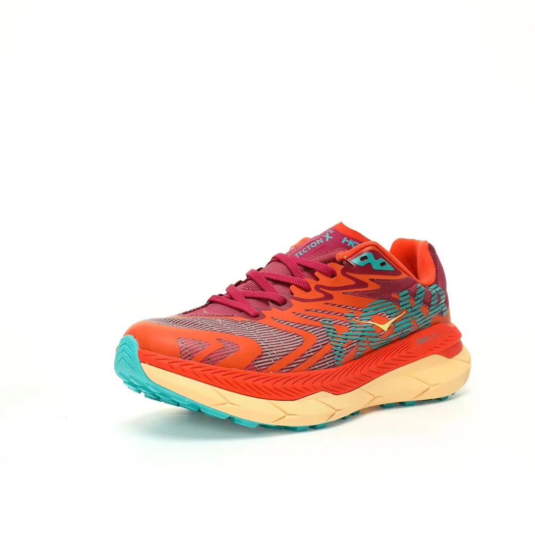 Hoka One One Tecton X 2 M Mesh Orange Rose Pink Water Green Intelligent Cushioning Design - Image 2