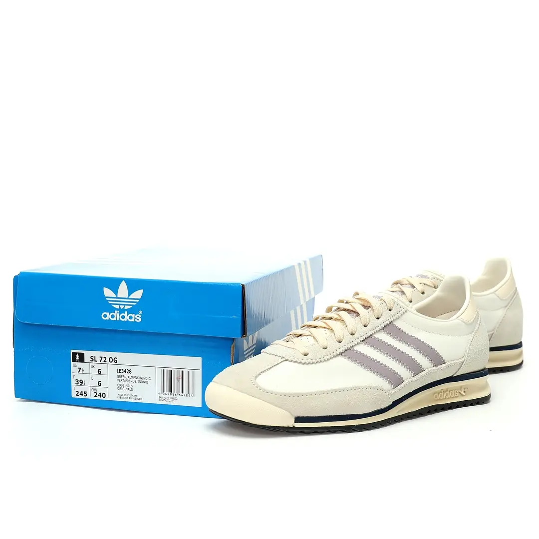 Adidas Wmns Sl72 Og Off White Almost Pink Off Rice White Purple Gray T Shoes Sl - Image 9