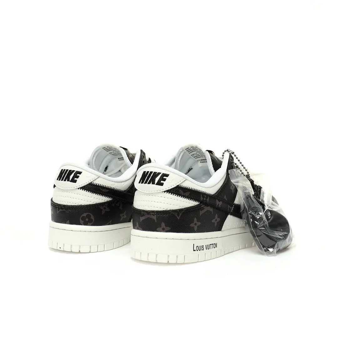 Nike Sb Dunk Low Lv Monogram Monogram Joint Black Brown And White Pressure Pattern Old Flower - Image 7