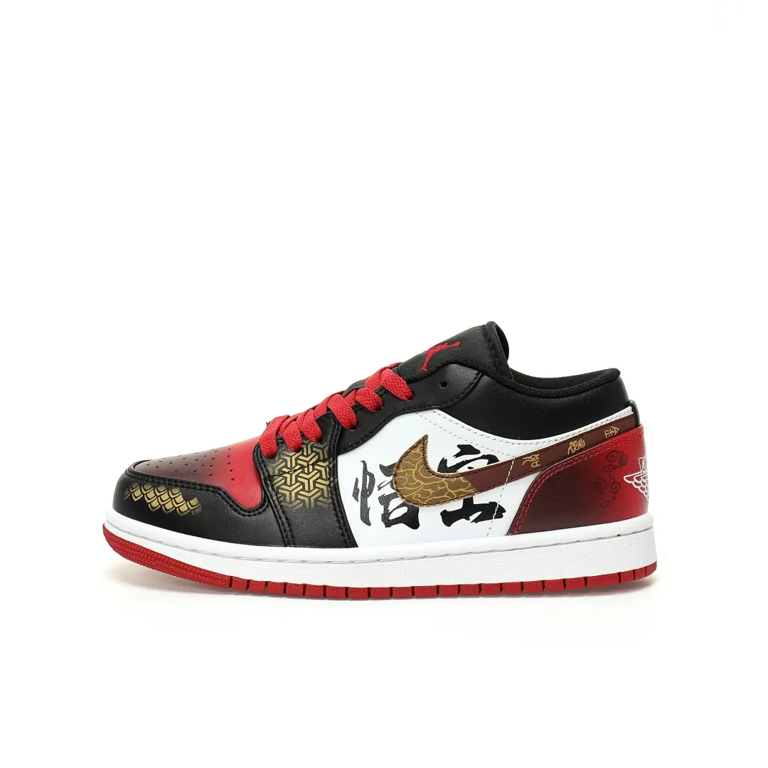 Nike Air Jordan 1 Low OG Black Myth: WU Kong AJ1 Chicago Red Gold Wukong