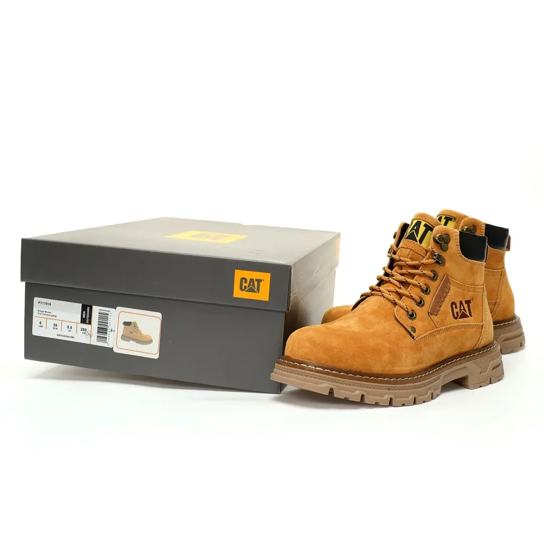 Caterpillar Boots Suede Wheat Yellow Brown Black - Image 9