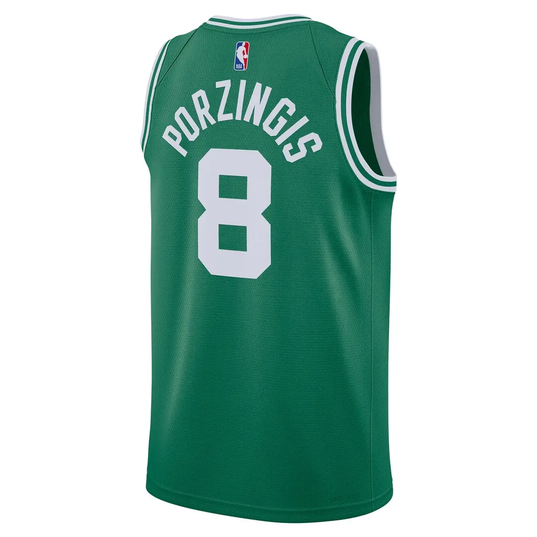Unisex Boston Celtics Kristaps Porzingis Nike Kelly Green Swingman Jersey - Icon Edition - Image 3