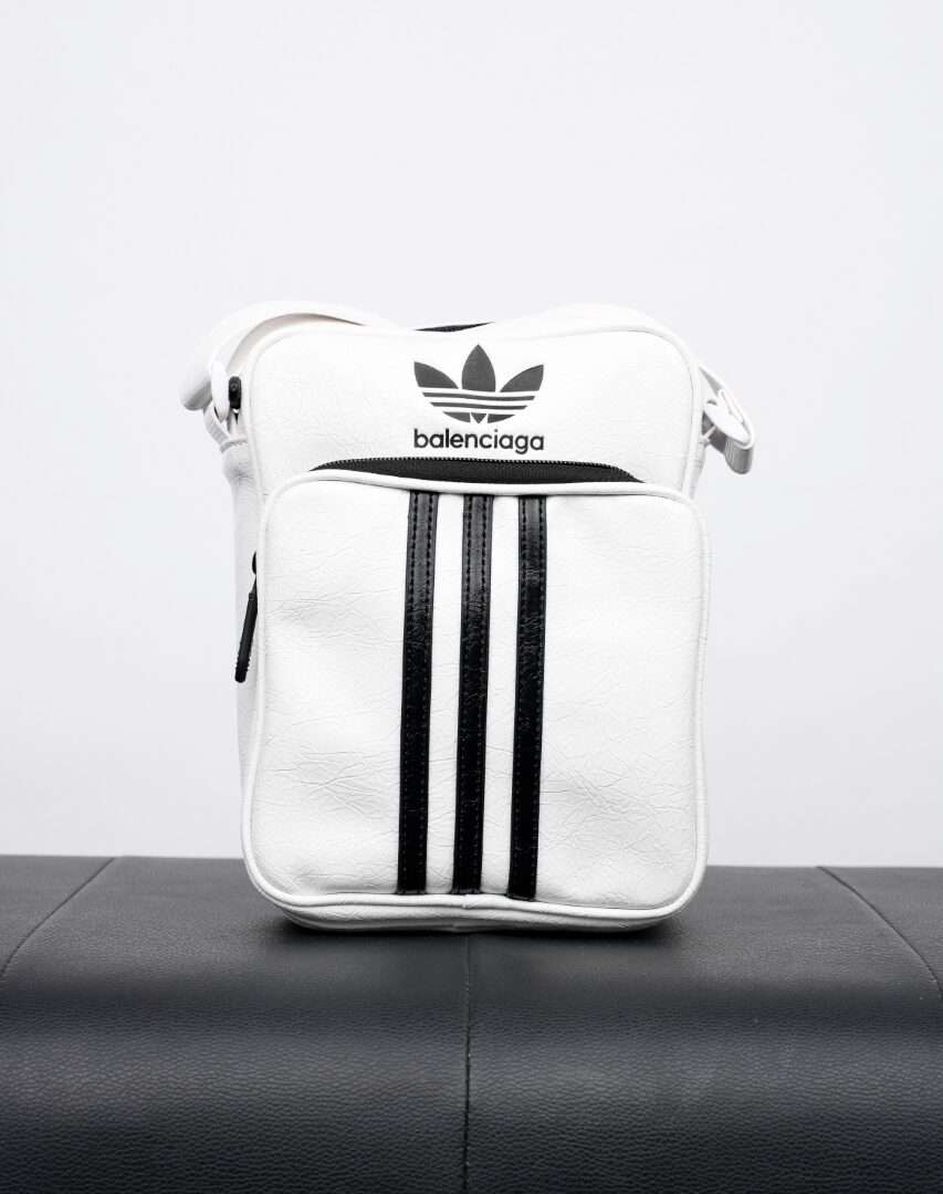 Balenciaga x Adidas Collaboration Shoulder Bag Three-Bar Leather Unisex