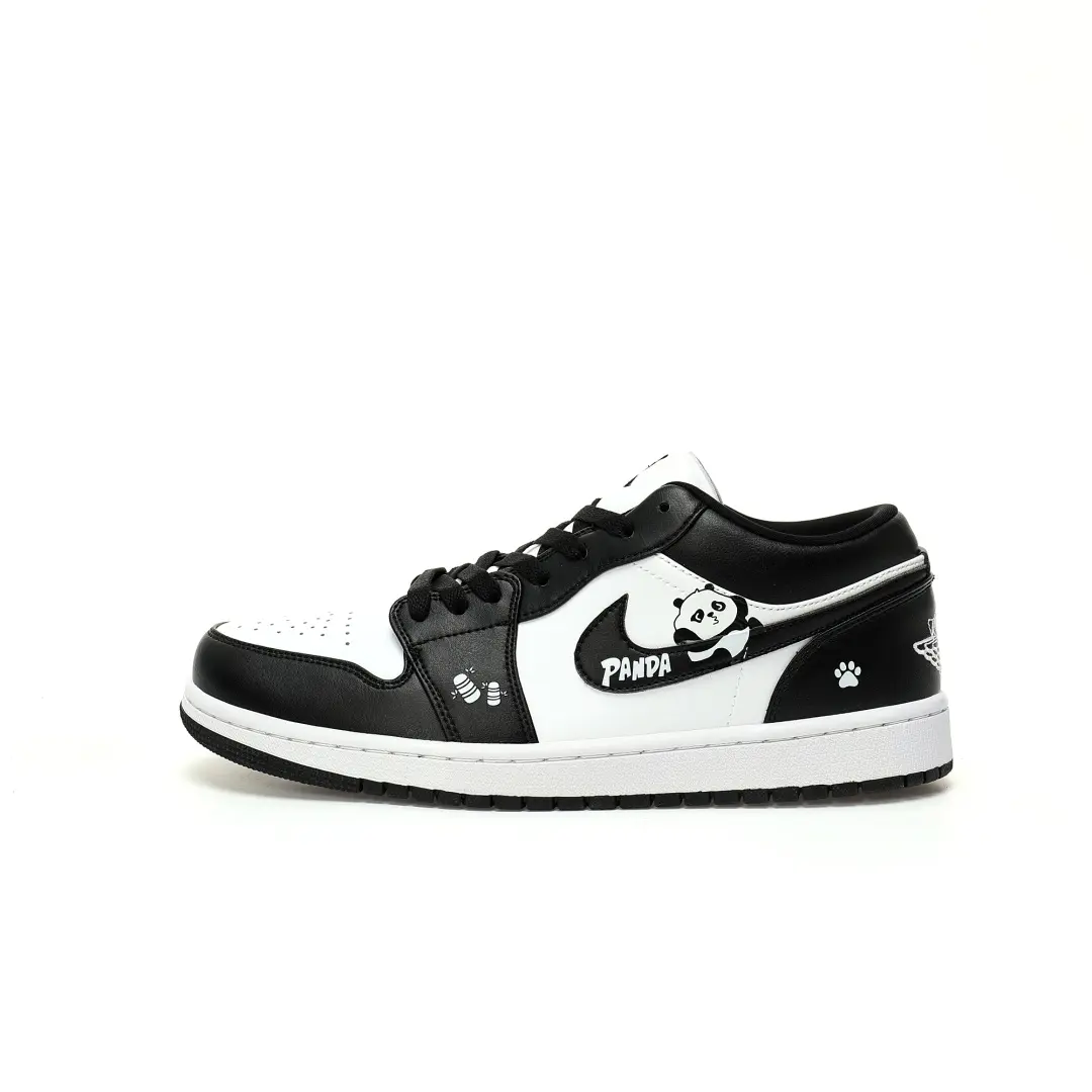 Nike Air Jordan 1 Low SE Black White Panda AJ1 And Lazy Graffiti