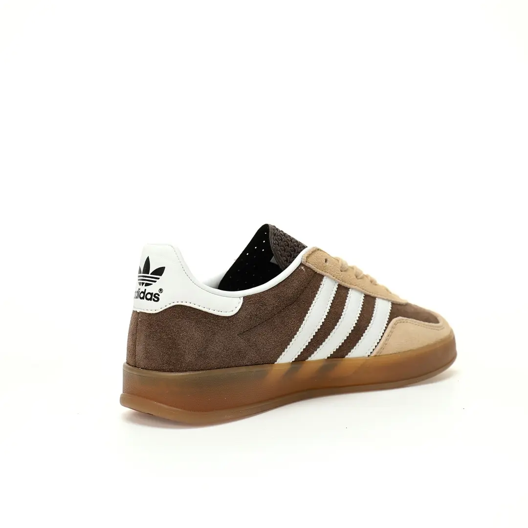 Adidas Gazelle Indoor Trainers Earth Brown Yellow White Raw Gum Sole - Image 3