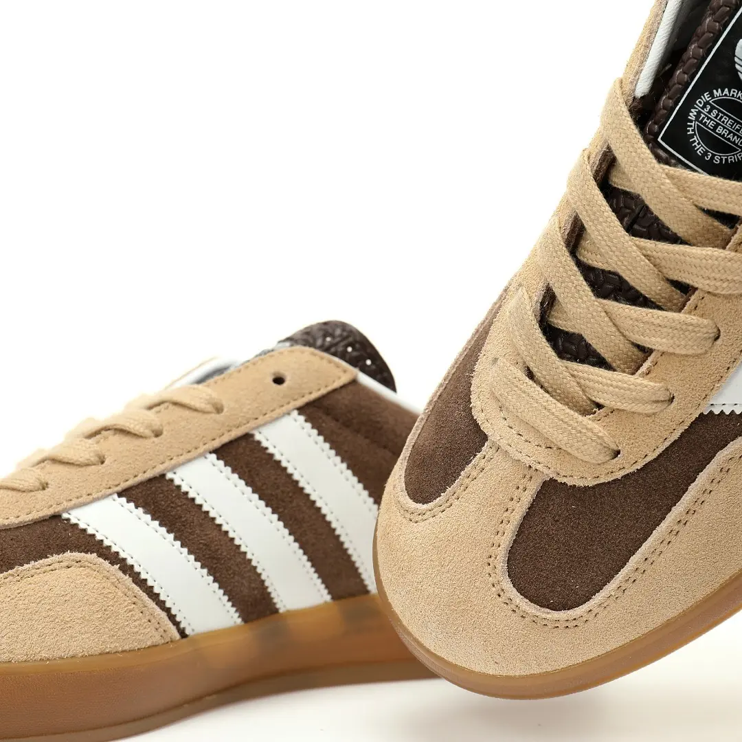 Adidas Gazelle Indoor Trainers Earth Brown Yellow White Raw Gum Sole - Image 8