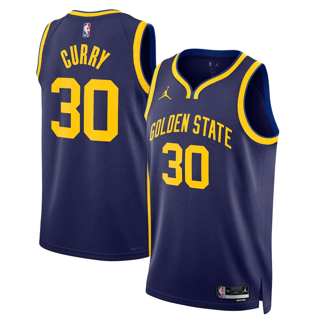 NBA Unisex Golden State Warriors Stephen Curry Jordan Brand Navy Swingman Jersey - Statement Edition