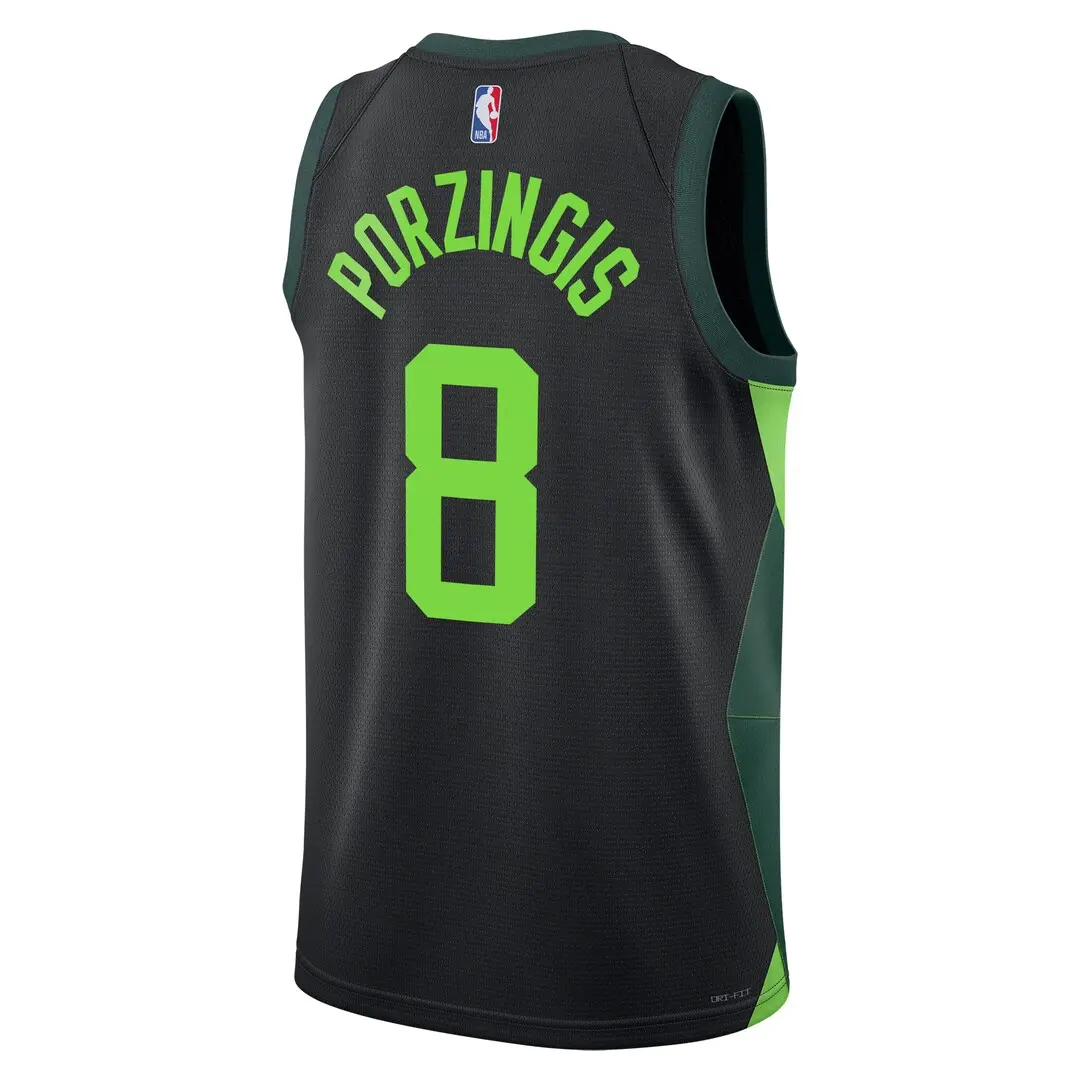NBA Boston Celtics Nike City Edition Swingman Jersey 2024 - Black - Kristaps Porzingis - Unisex - Image 3