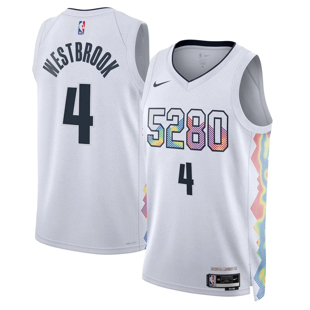 NBA Denver Nuggets Nike City Edition Swingman Jersey 2024 - White - Russell Westbrook - Unisex