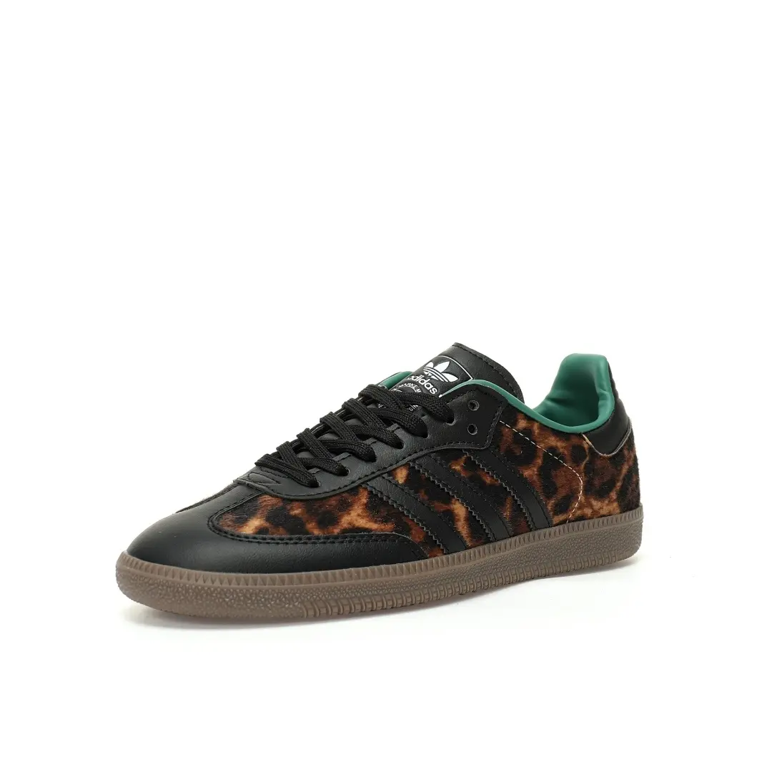 Adidas Originals Samba OG Black Green Leopard Brown Print Caramel Bottom - Image 2