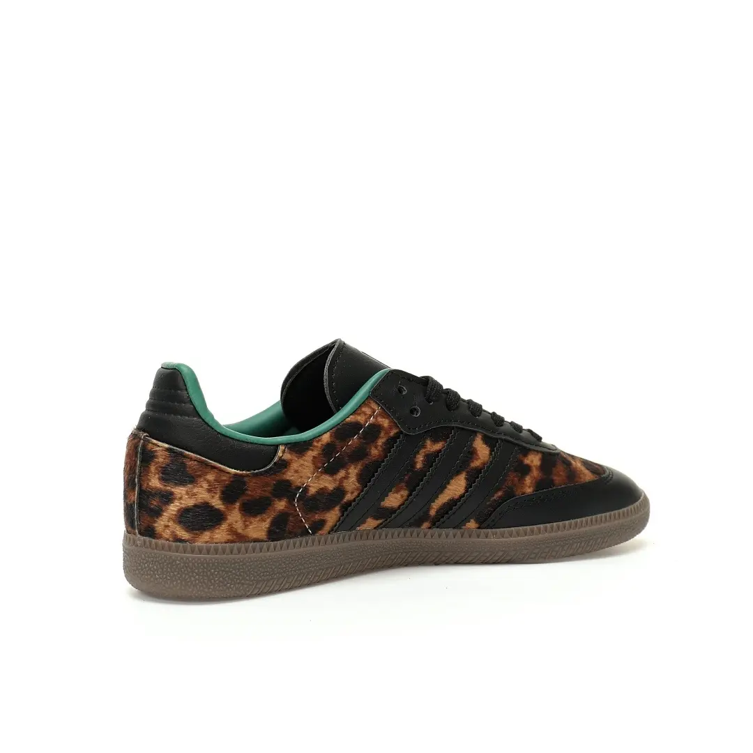 Adidas Originals Samba OG Black Green Leopard Brown Print Caramel Bottom - Image 3