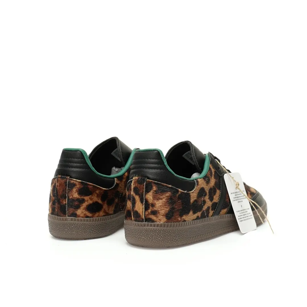 Adidas Originals Samba OG Black Green Leopard Brown Print Caramel Bottom - Image 7