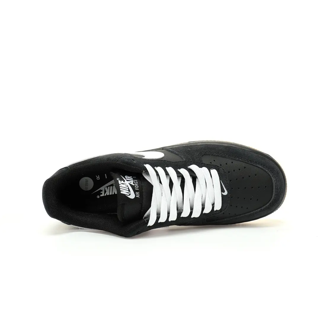 Nike Air Force 1 Sk8 Low Black Gum Light Brown Translucent Black And White Raw Rubber Sole - Image 3