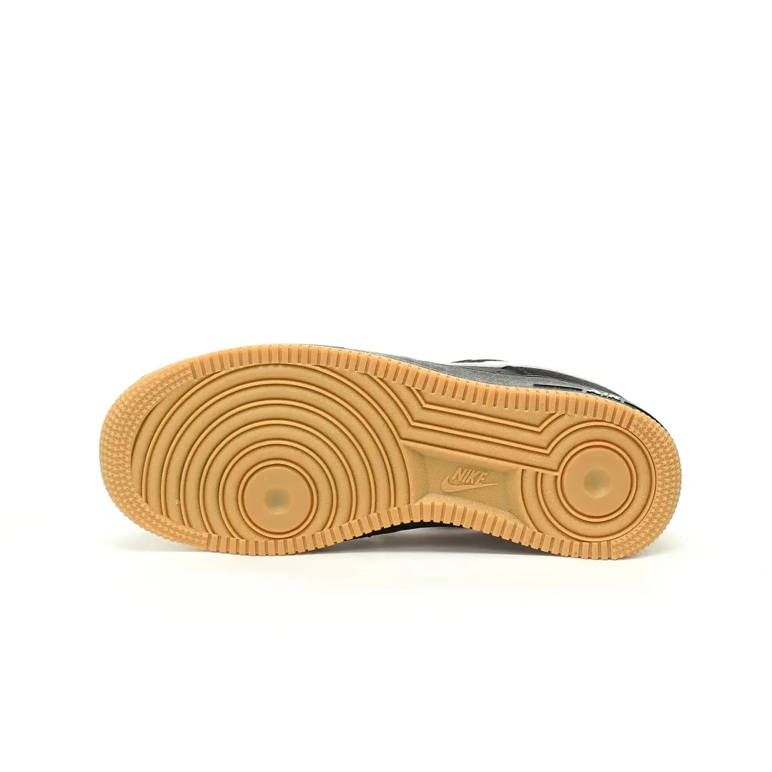 Nike Air Force 1 Sk8 Low Black Gum Light Brown Translucent Black And White Raw Rubber Sole - Image 4