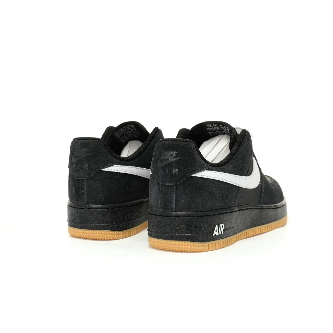 Nike Air Force 1 Sk8 Low Black Gum Light Brown Translucent Black And White Raw Rubber Sole - Image 6